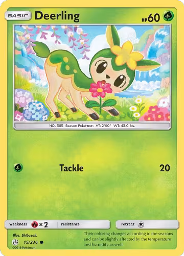 Deerling (15/236), SM - Cosmic Eclipse — Pokémon card price
