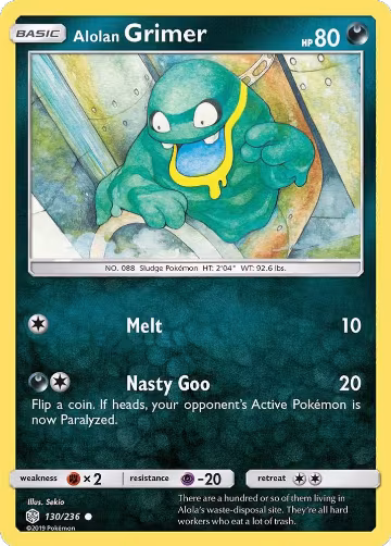 Alolan Grimer (130/236), SM - Cosmic Eclipse — Pokémon card price
