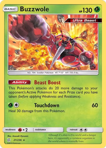 Buzzwole (21/236), SM - Cosmic Eclipse — Pokémon card price
