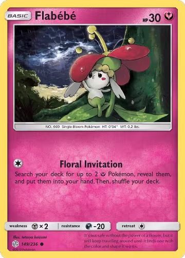 Flabebe - 149/236 (149/236), SM - Cosmic Eclipse — Pokémon card price