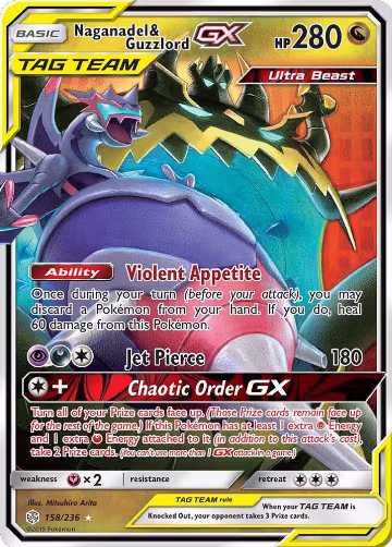 Naganadel & Guzzlord GX (158/236), SM - Cosmic Eclipse — Pokémon card price