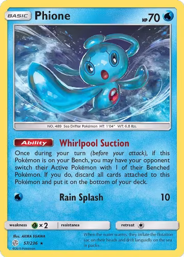 Phione (57/236), SM - Cosmic Eclipse — Pokémon card price