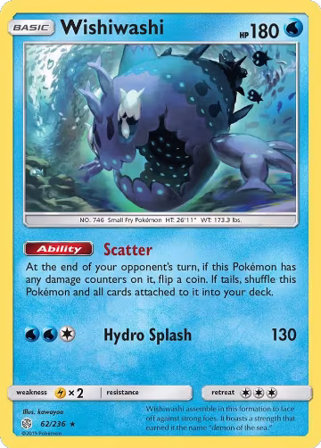 Wishiwashi (62/236), SM - Cosmic Eclipse — Pokémon card price