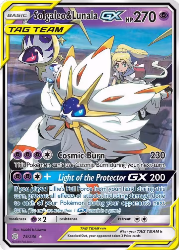 Solgaleo & Lunala GX (75/236), SM - Cosmic Eclipse — Pokémon card price