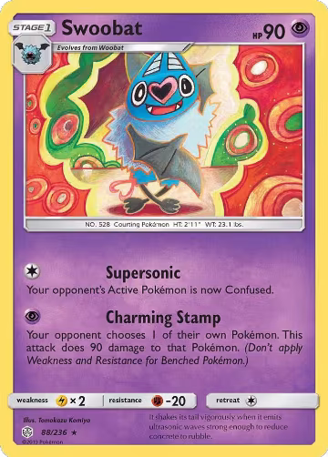 Swoobat (88/236), SM - Cosmic Eclipse — Pokémon card price
