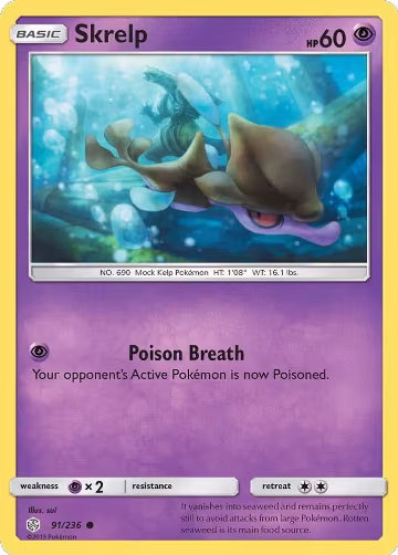Skrelp (91/236), SM - Cosmic Eclipse — Pokémon card price