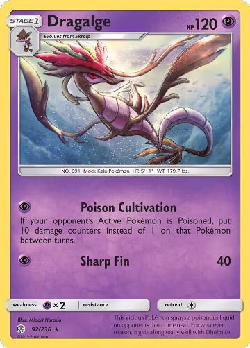 Dragalge (92/236), SM - Cosmic Eclipse — Pokémon card price