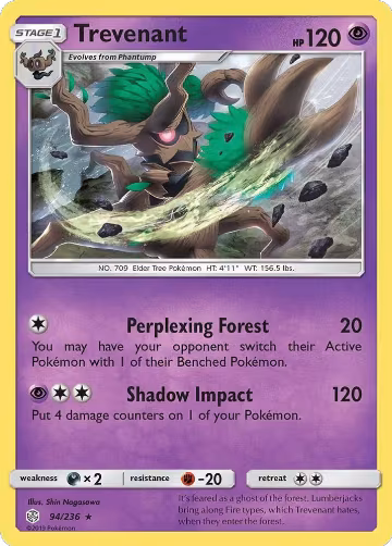 Trevenant (94/236), SM - Cosmic Eclipse — Pokémon card price