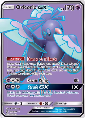 Oricorio GX (Full Art) (217/236), SM - Cosmic Eclipse — Pokémon card price