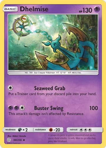 Dhelmise (98/236), SM - Cosmic Eclipse — Pokémon card price