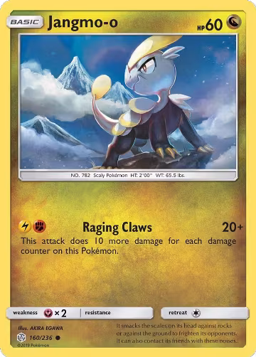 Jangmo-o - 160/236 (160/236), SM - Cosmic Eclipse — Pokémon card price