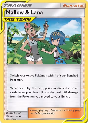 Mallow & Lana (198/236), SM - Cosmic Eclipse — Pokémon card price