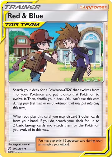 Red & Blue (202/236), SM - Cosmic Eclipse — Pokémon card price