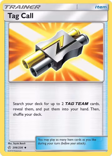 Tag Call (206/236), SM - Cosmic Eclipse — Pokémon card price