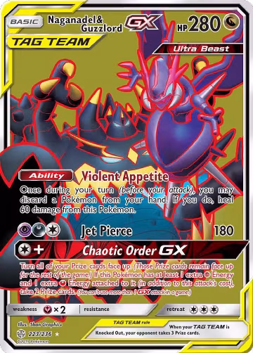 Naganadel & Guzzlord GX (Full Art) (223/236), SM - Cosmic Eclipse — Pokémon card price