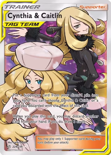 Cynthia & Caitlin (Full Art) (228/236), SM - Cosmic Eclipse — Pokémon card price