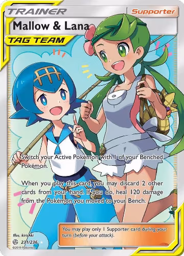 Mallow & Lana (Full Art) (231/236), SM - Cosmic Eclipse — Pokémon card price