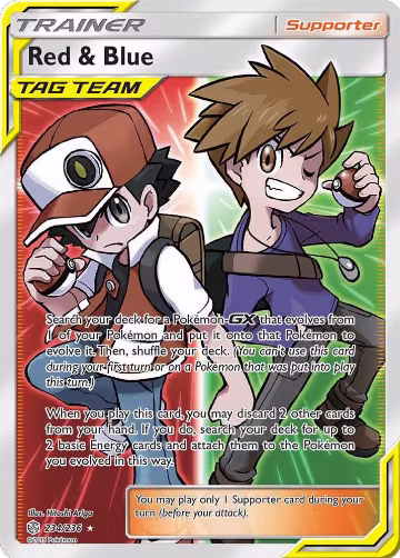 Red & Blue (Full Art) (234/236), SM - Cosmic Eclipse — Pokémon card price