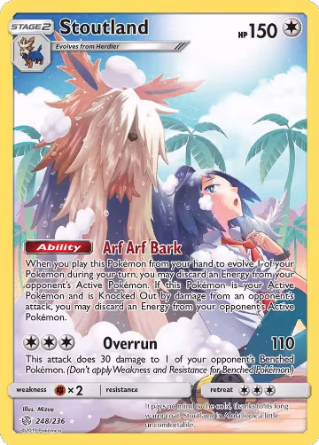 Stoutland (Secret) (248/236), SM - Cosmic Eclipse — Pokémon card price