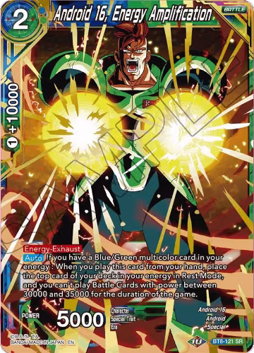 Android 16, Energy Amplification (BT8-121), Malicious Machinations — DB Super card price