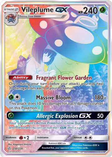 Vileplume GX (Secret) (250/236), SM - Cosmic Eclipse — Pokémon card price