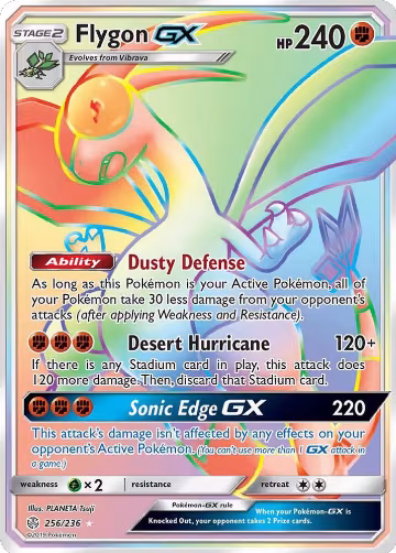 Flygon GX (Secret) (256/236), SM - Cosmic Eclipse — Pokémon card price