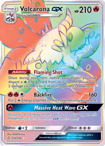 Volcarona GX (Secret) (252/236), SM - Cosmic Eclipse — Pokémon card price