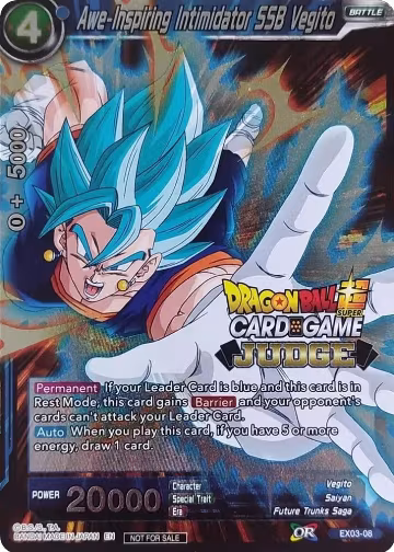 Awe-Inspiring Intimidator SSB Vegito (EX03-08), Judge Promotion Cards — DB Super card price