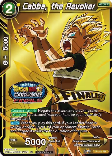 Cabba, the Revoker (Championship Final 2019) (Finalist) (P-141), Tournament Promotion Cards — DB Super card price
