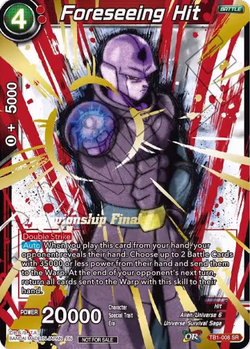 Foreseeing Hit (Championship Final 2019) (TB1-008), Tournament Promotion Cards — DB Super card price