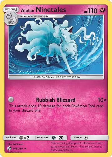 Alolan Ninetales (145/236), SM - Cosmic Eclipse — Pokémon card price