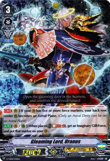 Gleaming Lord, Uranus (RRR Foil) (V-TD09/001EN), V-TD09: Shinemon Nitta — Vanguard card price