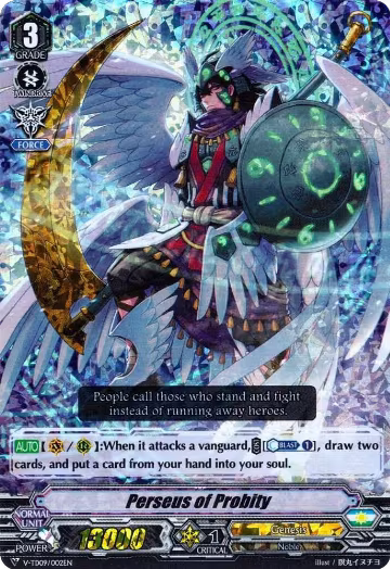 Perseus of Probity (RRR Foil) (V-TD09/002EN), V-TD09: Shinemon Nitta — Vanguard card price