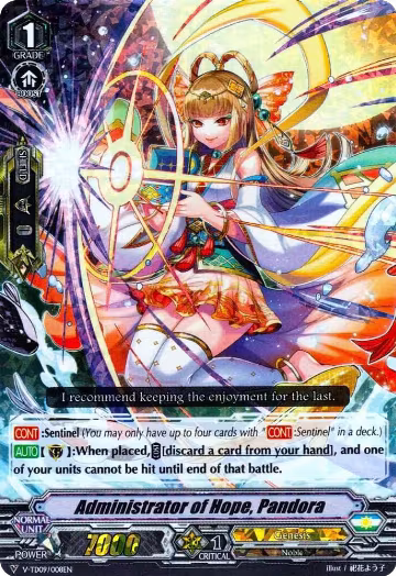 Administrator of Hope, Pandora (RRR Foil) (V-TD09/008EN), V-TD09: Shinemon Nitta — Vanguard card price