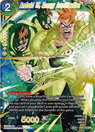 Android 16, Energy Amplification (SPR) (BT8-121), Malicious Machinations — DB Super card price