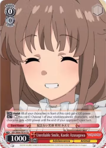 Unreliable Smile, Kaede Azusagawa (SBY/W64-TE10 TD), Rascal Does Not Dream of Bunny Girl Senpai — Weiß Schwarz card price