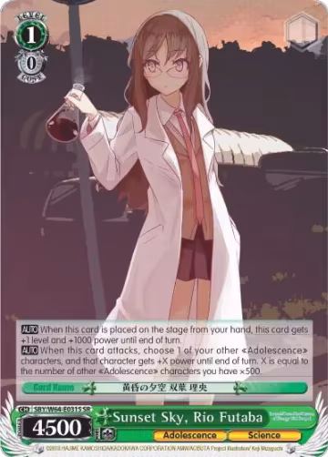 Sunset Sky, Rio Futaba (SR) (SBY/W64-E031S SR), Rascal Does Not Dream of Bunny Girl Senpai — Weiß Schwarz card price