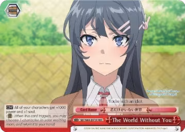 The World Without You (RRR) (SBY/W64-E073R RRR), Rascal Does Not Dream of Bunny Girl Senpai — Weiß Schwarz card price