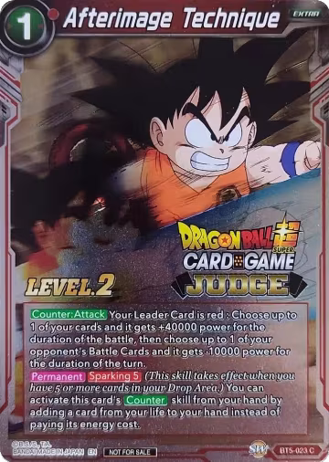 Afterimage Technique (Level 2) (BT5-023), Judge Promotion Cards — DB Super card price