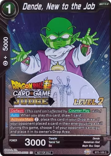 Dende, New to the Job (Level 2) (BT5-109), Judge Promotion Cards — DB Super card price