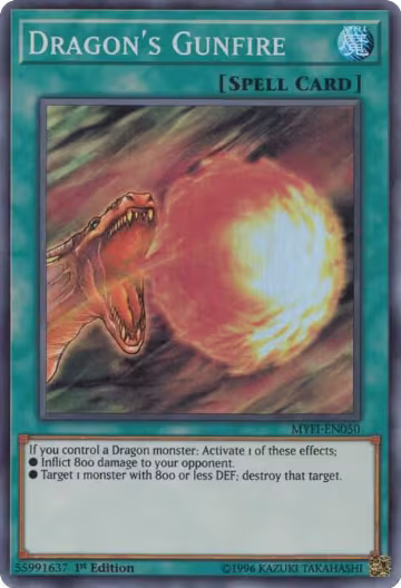 Dragon's Gunfire (MYFI-EN050), Mystic Fighters — Yu-Gi-Oh! card price