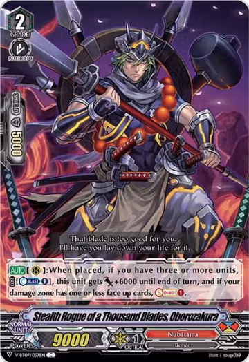 Stealth Rogue of a Thousand Blades, Oborozakura (V-BT07/057EN), V-BT07: Infinideity Cradle — Vanguard card price