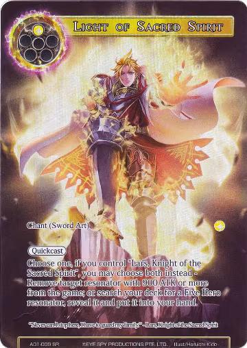 Light of Sacred Spirit (Full Art) (AO1-009), Alice Origin — Force of Will card price