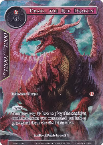 Draig, the Red Dragon (Full Art) (AO1-022), Alice Origin — Force of Will card price