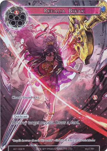 Regalia Break (Full Art) (AO1-032), Alice Origin — Force of Will card price