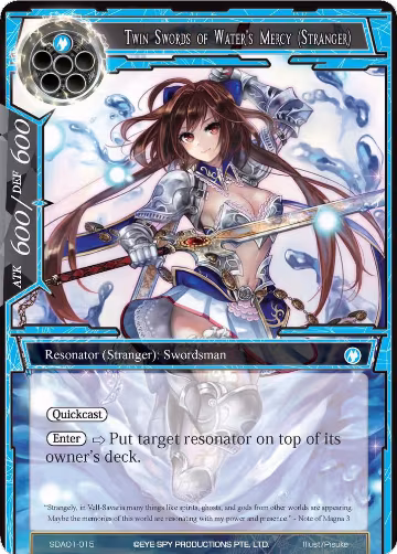 Twin Swords of Water's Mercy (Stranger) (SDAO1-015), Alice Origin Starter Deck — Force of Will card price