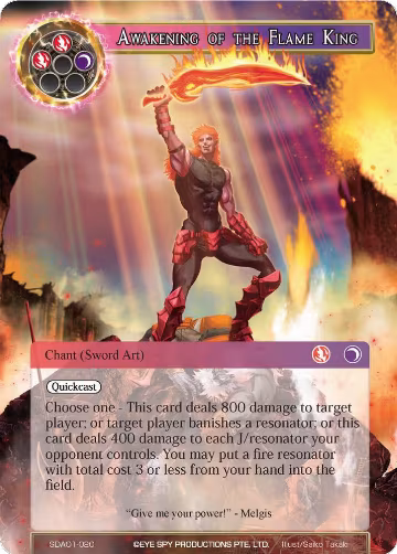 Awakening of the Flame King (SDAO1-020), Alice Origin Starter Deck — Force of Will card price