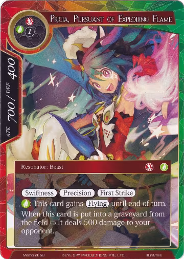 Pricia, Pursuant of Exploding Flame (Memoria058), Alice Origin Memoria Cards — Force of Will card price