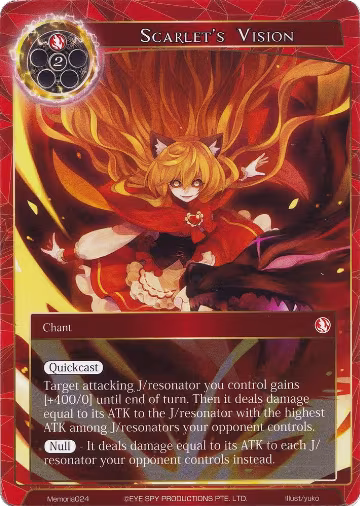 Scarlet's Vision (Memoria024), Alice Origin Memoria Cards — Force of Will card price