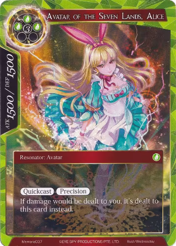Avatar of the Seven Lands, Alice (Memoria037), Alice Origin Memoria Cards — Force of Will card price